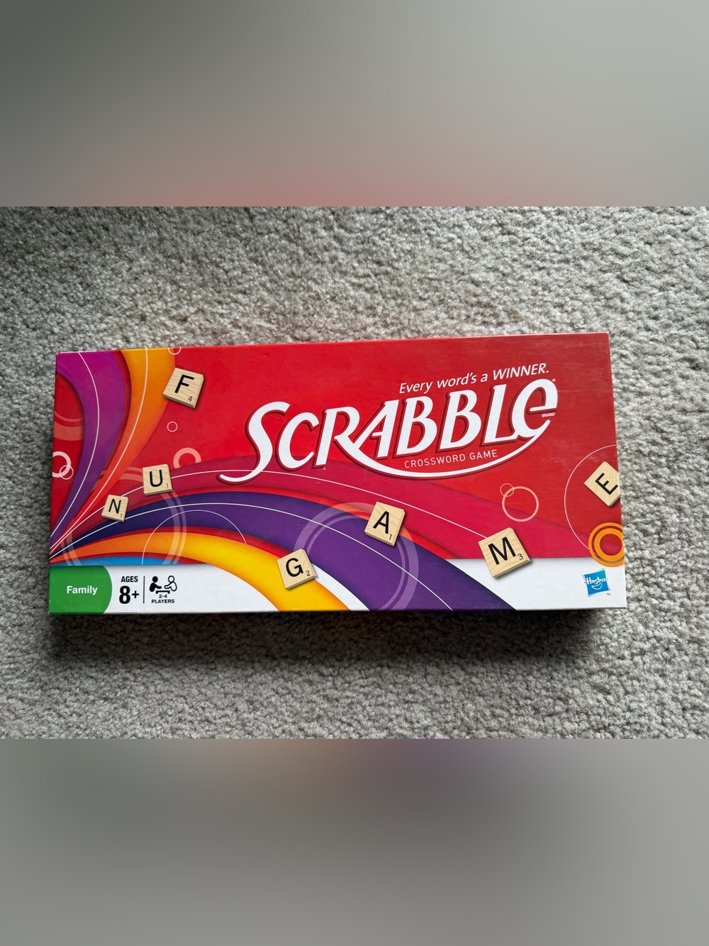 Hasbro Scrabble Crossword Game - Red, Purple and Yellow Box